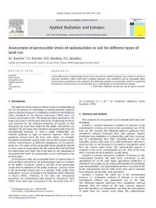 Assessment of permissible levels of radionuclides in soil for different types of land-use