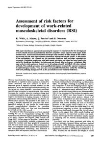 Assessment of risk factors for development of work-related musculoskeletal disorders (RSI)