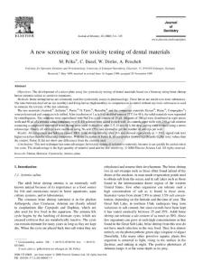 A new screening test for toxicity testing of dental materials