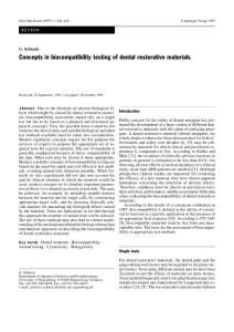 Concepts in biocompatibility testing of dental restorative materials