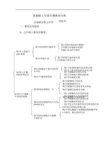 蘇教版七年級(jí)生物教材分析1