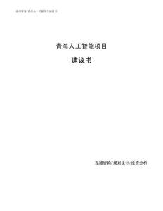 青海人工智能项目建议书参考模板