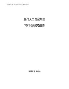 厦门人工智能项目可行性研究报告