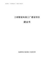 三相智能电表工厂建设项目建议书参考范文