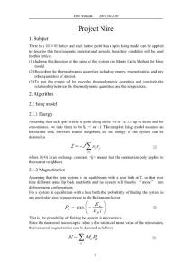 Monte Carlo method with Ising model