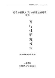 中撰-迈巴赫机器人(昆山)新建项目可行性研究报告