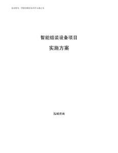 智能组装设备项目实施方案