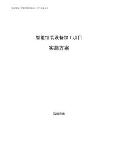 智能组装设备加工项目实施方案