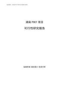 湖南POCT项目可行性研究报告