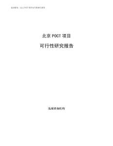 北京POCT项目可行性研究报告