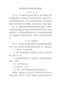 商業(yè)銀行信貸風險責任制度