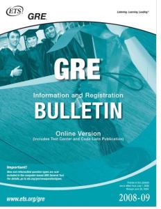 2008-09 GRE Online Bulletin