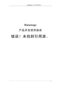 DataStage产品开发使用指南
