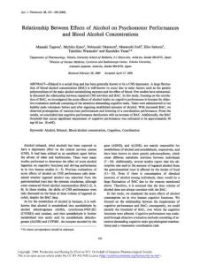 relationship between effects of alcohol on psychomotor performance and blood alcohol concentrations-論文