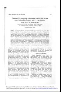 release of prostaglandins during the contraction of rat aorta induced by ouabain and k -free solution-论文