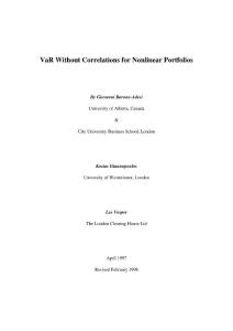 第1組——VaR Without Correlations for Nonlinear Portfolios