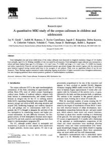 A quantitative MRI study of the corpus callosum in children and adolescents