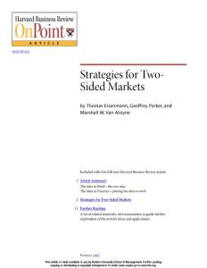 Strategies for two-sided markets