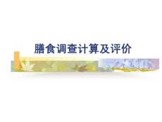 膳食調(diào)查計(jì)算及評價