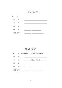 數(shù)控畢業(yè)論文