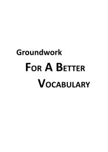 2.Townsend Press--Groundwork for A Better Vocabulary