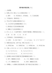人教版七年级数学上期中试卷001