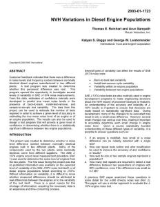 NVH variations in diesel engine populations  05-05-2003
