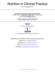 Short-Chain Fatty Acids Ready for Prime Time