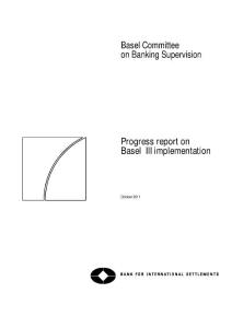 Progress report on Basel  III implementation