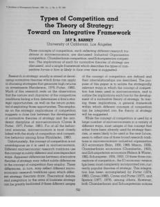 Types of Competition and the Theory of Strategy