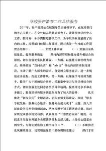 學(xué)校資產(chǎn)清查工作總結(jié)報(bào)告