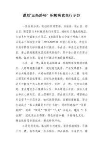 謀劃“三條路徑” 積極探索先行示范