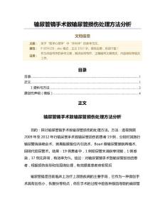 输尿管镜手术致输尿管损伤处理方法分析（微论文）