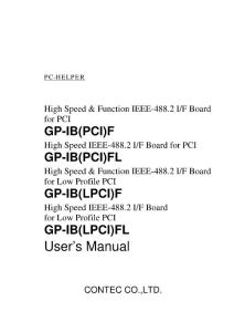 CONTEC PCI GPIB USER&acute;S MANUAL