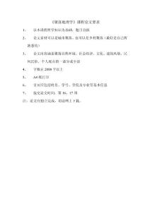 《聚落地理學》課程論文要求