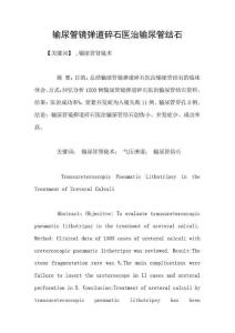 输尿管镜弹道碎石医治输尿管结石