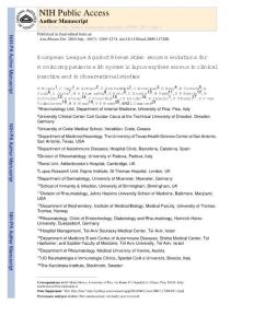 EULAR recommendations for monitoring patients with SLE in clinical practice and in observational studies