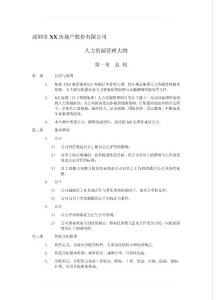 深圳市XX人力資源管理大綱