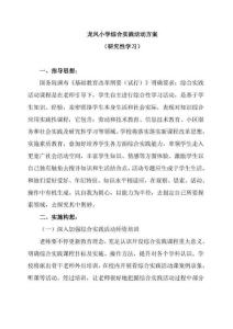 龍鳳小學綜合實踐活動專項方案