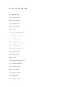 my   love   will   get   you   home