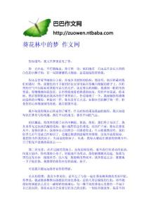 葵花林中的夢  作文網(wǎng)-作文網(wǎng) 高中-四年級作文大全-中學(xué)生作文網(wǎng)