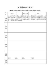 值班和交接班檢查、反饋持續(xù)改進記錄表