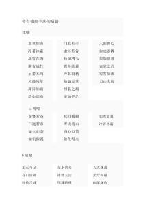 成語大全（三）運用修辭手法的成語