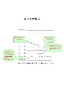 課內(nèi)實(shí)驗(yàn)報(bào)告格式規(guī)范