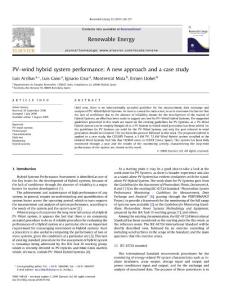 a wind-PV hybrid systerm performance (a new approach and a case study