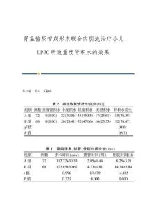 肾盂输尿管成形术联合内引流治疗小儿UPJO所致重度肾积水的效果