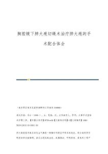胸腔镜下肺大疱切缝术治疗肺大疱的手术配合体会