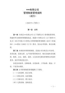 公司管理制度管理規(guī)則