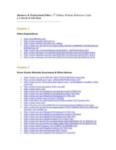Business & Professional Ethics, 5th Edition Website Reference Links