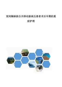 室间隔缺损合并肺动脉高压患者术后早期的重症护理